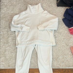 Athleta White Sweatshirt & Hoodie Set